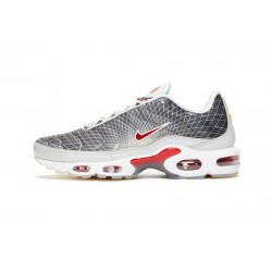 Men Sports Shoes Nike Air Max Plus Tn Grey and White