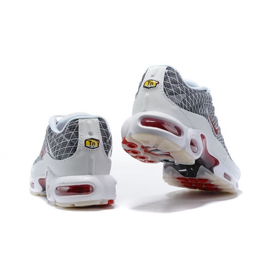 Men Sports Shoes Nike Air Max Plus Tn Grey and White