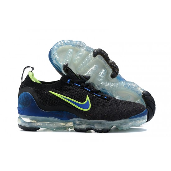 Women/Men Sports Shoes Nike Air VaporMax 2021 Flyknit Black Green and Blue