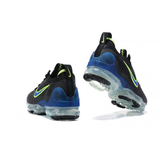 Women/Men Sports Shoes Nike Air VaporMax 2021 Flyknit Black Green and Blue