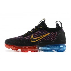 Women/Men Sports Shoes Nike Air VaporMax 2021 Flyknit Black Red and Blue