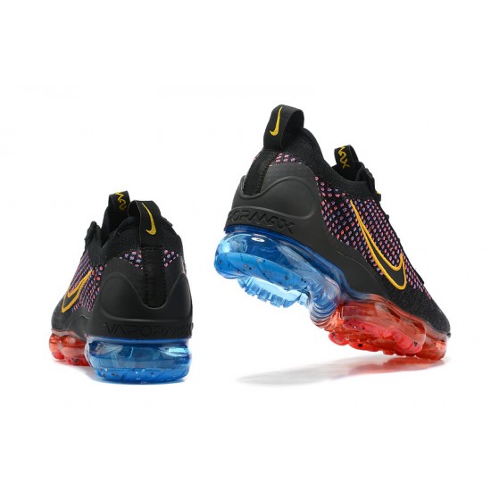 Women/Men Sports Shoes Nike Air VaporMax 2021 Flyknit Black Red and Blue