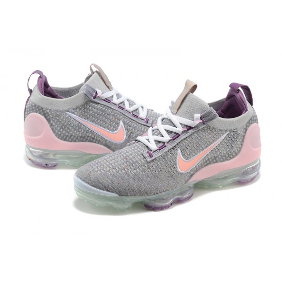 Women/Men Sports Shoes Nike Air VaporMax 2021 Flyknit Grey and Pink