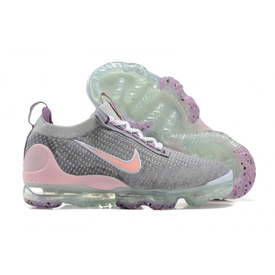 Women/Men Sports Shoes Nike Air VaporMax 2021 Flyknit Grey and Pink