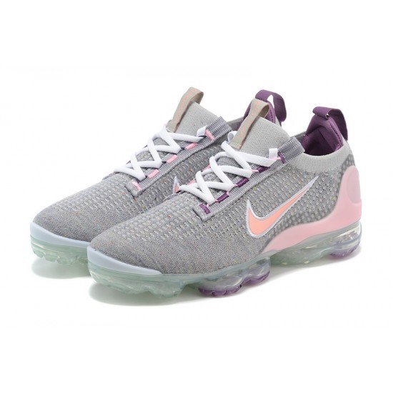 Women/Men Sports Shoes Nike Air VaporMax 2021 Flyknit Grey and Pink