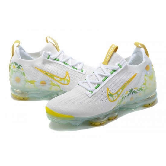 Women/Men Sports Shoes Nike Air VaporMax 2021 Flyknit White Yellow