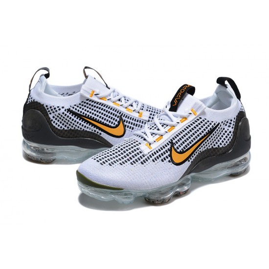 Women/Men Sports Shoes Nike Air VaporMax 2021 Flyknit White Yellow and Black