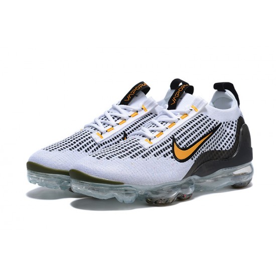 Women/Men Sports Shoes Nike Air VaporMax 2021 Flyknit White Yellow and Black