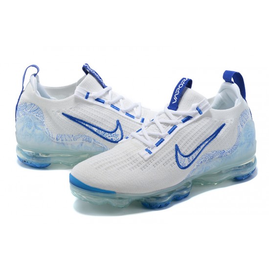 Women/Men Sports Shoes Nike Air VaporMax 2021 Flyknit White and Blue