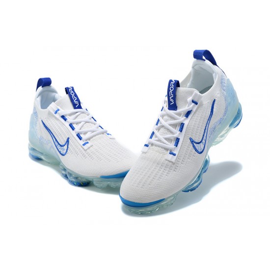 Women/Men Sports Shoes Nike Air VaporMax 2021 Flyknit White and Blue