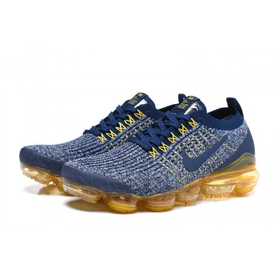 Women/Men Sports Shoes Nike Air VaporMax Flyknit 3 Blue Yellow  AJ6900-444