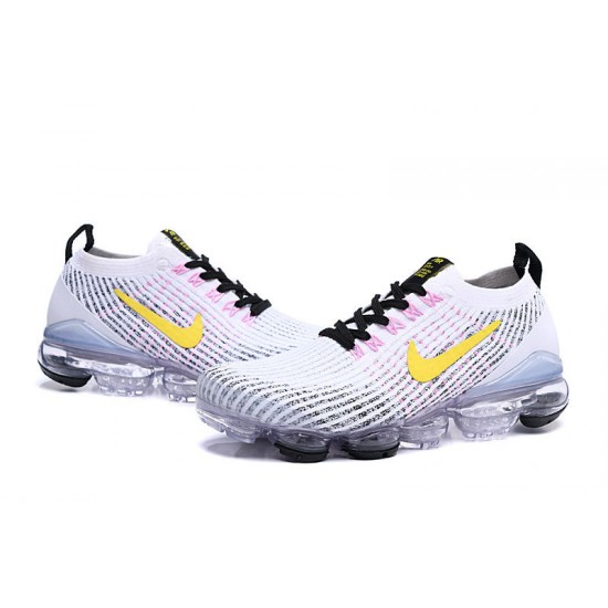 Women/Men Sports Shoes Nike Air VaporMax Flyknit 3 White Yellow AJ6900-103