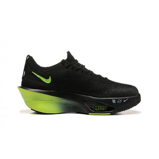 Women/Men Sports Shoes Nike Air Zoom Alphafly NEXT 3 Black and Green  