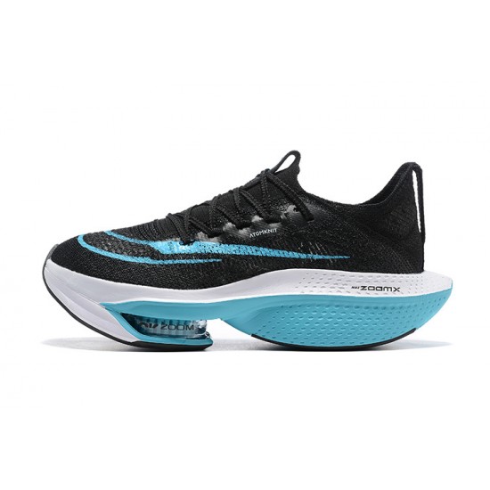 Women/Men Sports Shoes Nike Air Zoom Alphafly Next 2 Black and Blue  