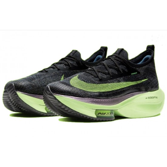 Women/Men Sports Shoes Nike Air Zoom Alphafly Next 2 Black and Green  