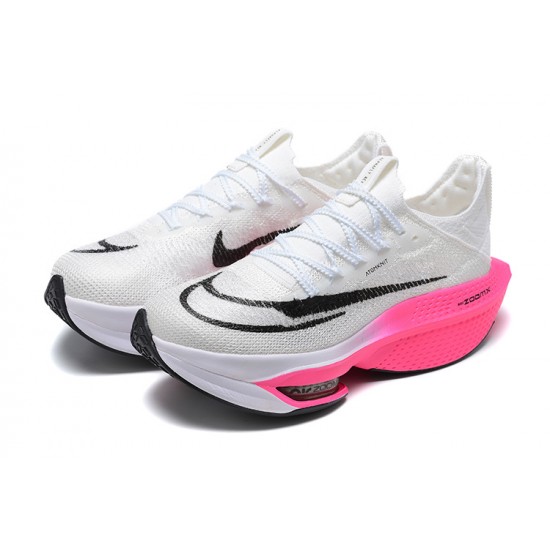 Women/Men Sports Shoes Nike Air Zoom Alphafly Next 2 White Pink  