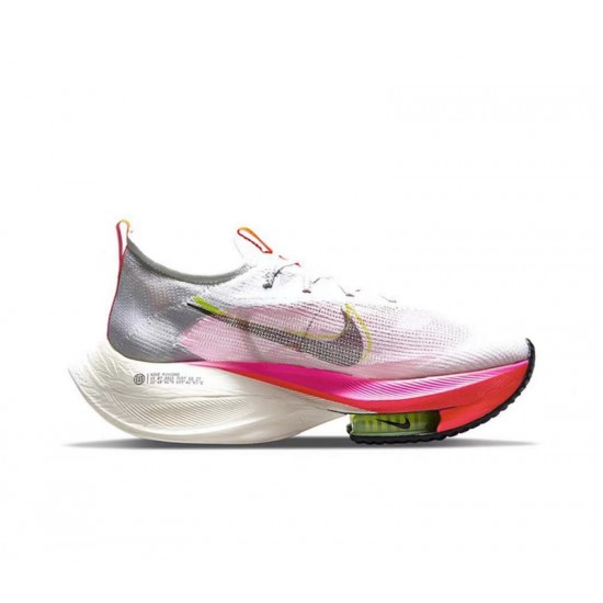 Women/Men Sports Shoes Nike Air Zoom Alphafly Next 2 White and Pink  