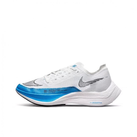 Women/Men Sports Shoes Nike ZoomX VaporFly NEXT White and Blue  