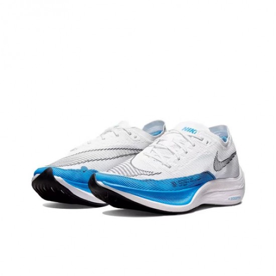 Women/Men Sports Shoes Nike ZoomX VaporFly NEXT White and Blue  