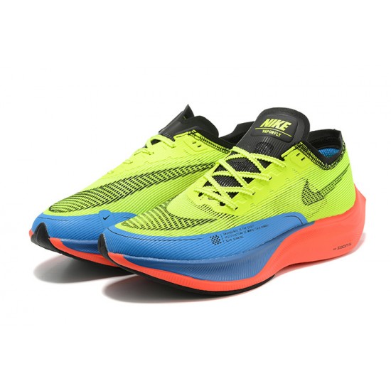 Women/Men Sports Shoes Nike ZoomX VaporFly NEXT Yellow Blue  