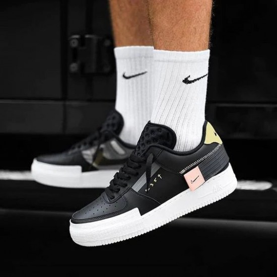 CI0054-001 Air Force 1 Low Drop Type Black Black/Anthracite-Zinnia 