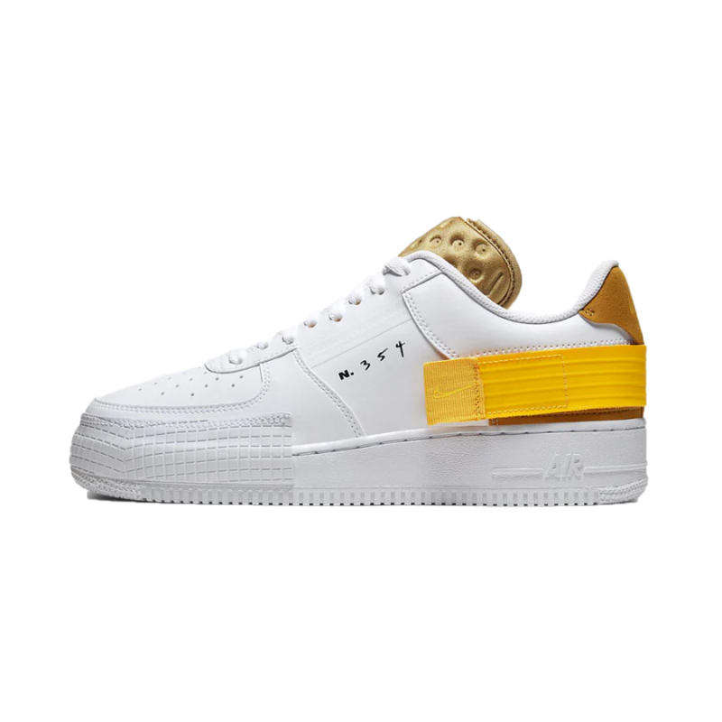 AT7859-100 Air Force 1 Low Drop Type White Gold Yellow White/Goldsuede/Clubgold/Universitygold