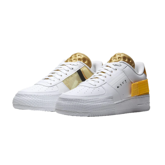 AT7859-100 Air Force 1 Low Drop Type White Gold Yellow White/Goldsuede/Clubgold/Universitygold