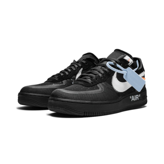 AO4606-001 Air Force 1 Low Off-White Black Black/White-Cone-Black 