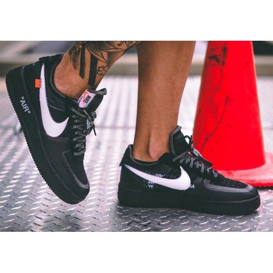 AO4606-001 Air Force 1 Low Off-White Black Black/White-Cone-Black 