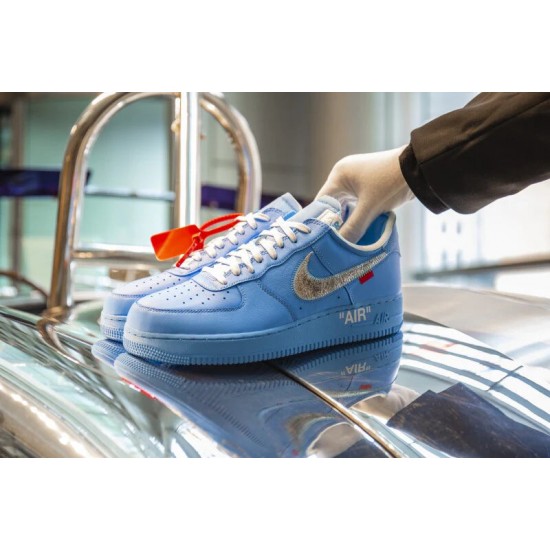 CI1173-400 Air Force 1 Low Off-White Mca University Blue University Blue/Metallic Silver-Whit 