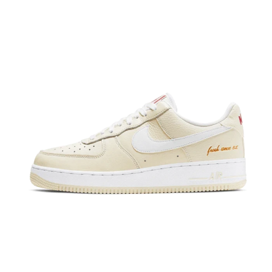 CW2919-100 Air Force 1 Low Popcorn Coconut Milk/White-University Red