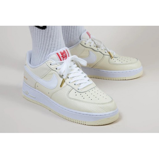 CW2919-100 Air Force 1 Low Popcorn Coconut Milk/White-University Red