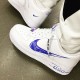 CW7581-100 Air Force 1 Low Sketch Blue Swoosh  White/Blue