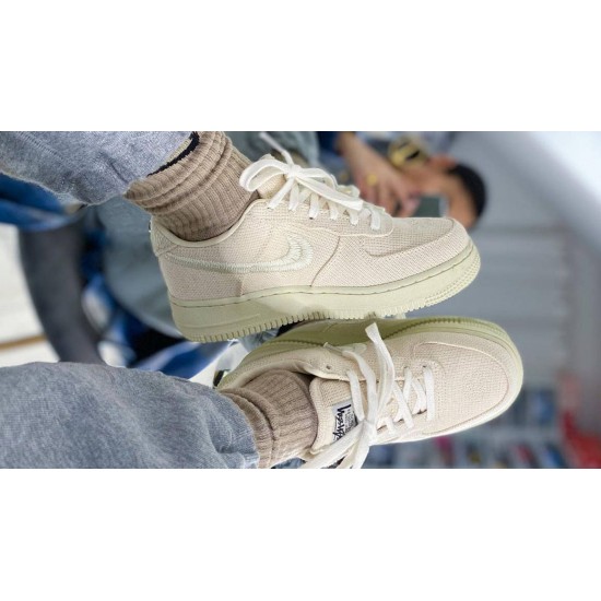 CZ9084-200 Air Force 1 Low Stussy Fossil Fossil Stone/Fossil Stone