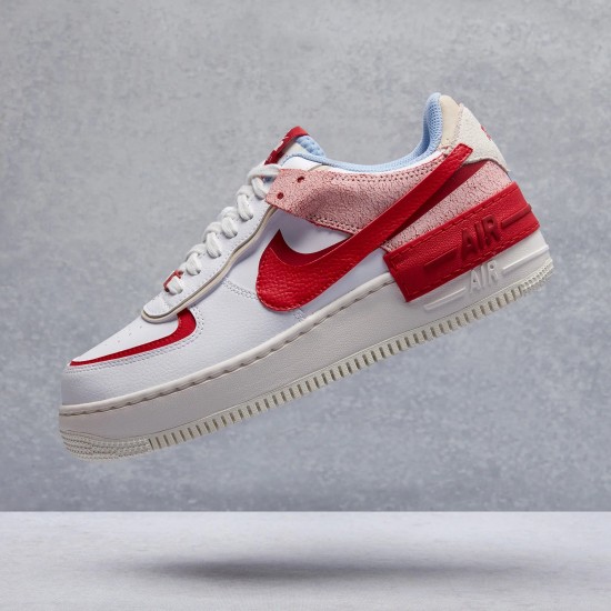 CI0919-108 Air Force 1 Shadow Cracked Leather Cracked Leather/White-Red