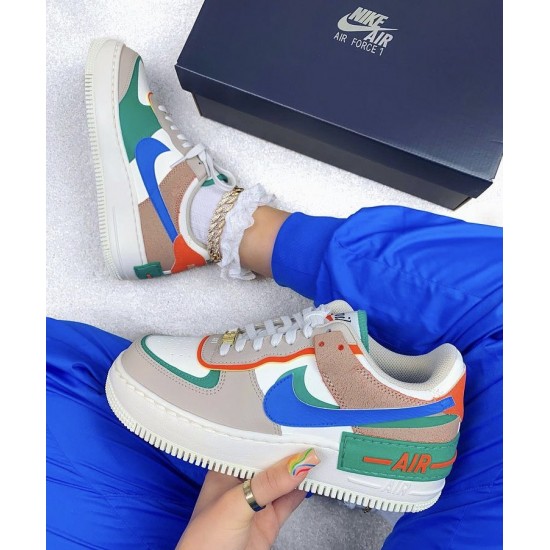 CI0919-109 Air Force 1 Shadow Sail Signal Blue Green Sail/Signalblue/Greennoise/Cream