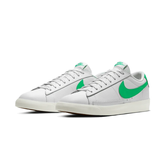 CI6377-105 Blazer Low Leather Green Spark White/Green Spark- Sail 