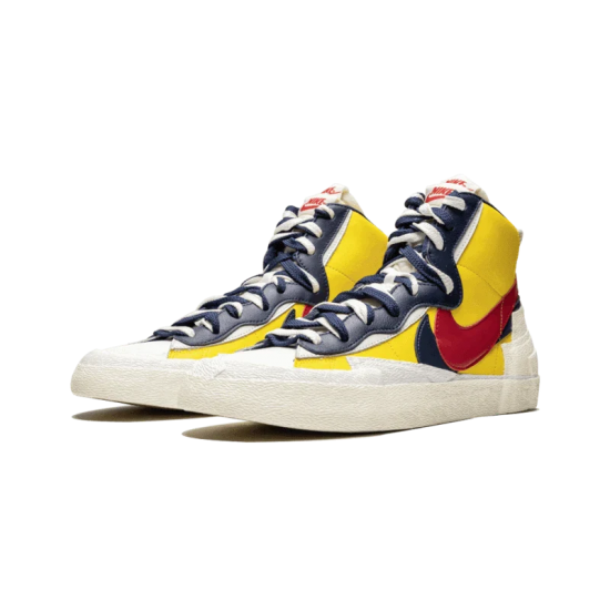 BV0072-700 Blazer Mid Sacai Snow Beach White/Obsidian-University Red-Varsity Maize 