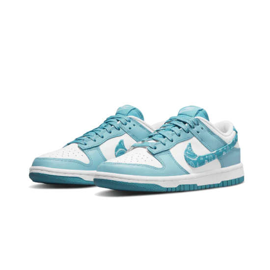 DH4401-101 Dunk Low Blue Paisley White/Worn-Blue-White