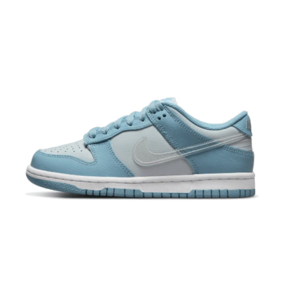 DH9765-401 Dunk Low Clear Swoosh Aura/Worn Blue/White/Clear