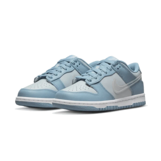 DH9765-401 Dunk Low Clear Swoosh Aura/Worn Blue/White/Clear