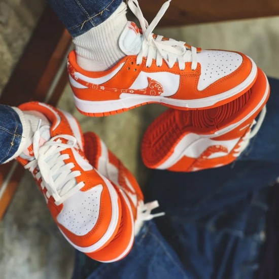 DH4401-103 Dunk Low Essential Paisley Pack Orange White/Orange-White