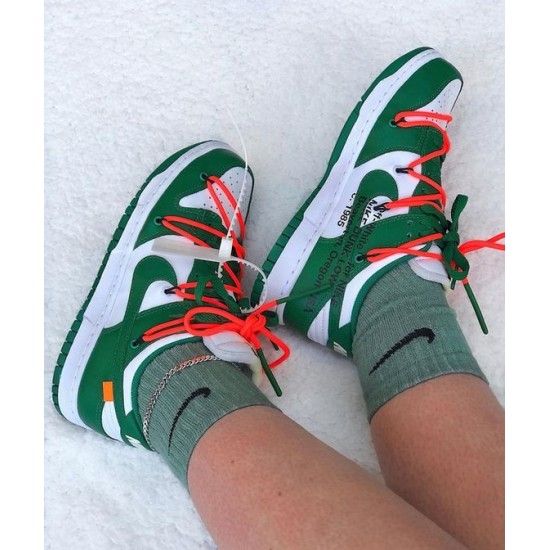 CT0856-100 Dunk Low Off-White Pine Green White/Pine Green-White