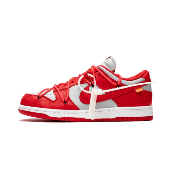 CT0856-600 Dunk Low Off-White University Red White/University Red-White