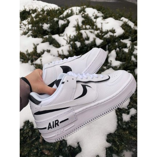 Nike Air Force 1 Shadow White Black Custom 